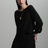 BLUSA ONDULANTE PRETA